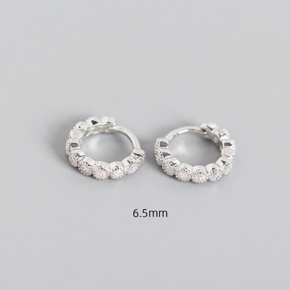 Orecchini argento geometrici diamanti intarsiati