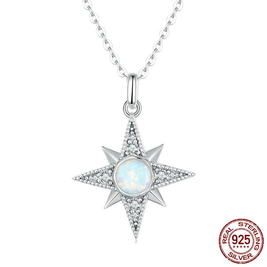 Collana argento stella opale