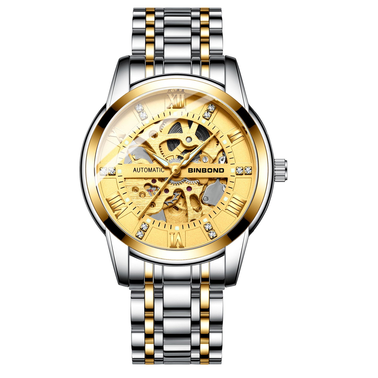 Orologio meccanico automatico da uomo luminoso