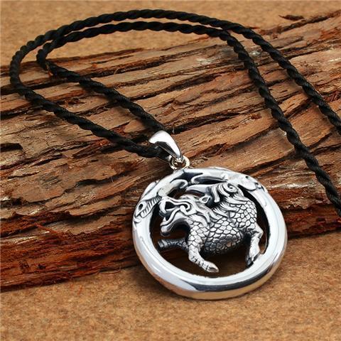 Collana drago argento retrò
