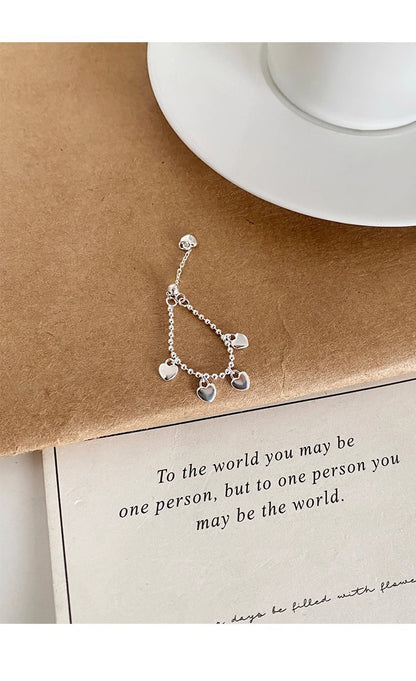 Anello catena cuore argento