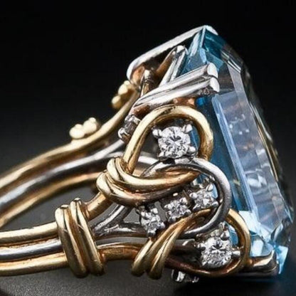 Anello francese geometrico zirconi