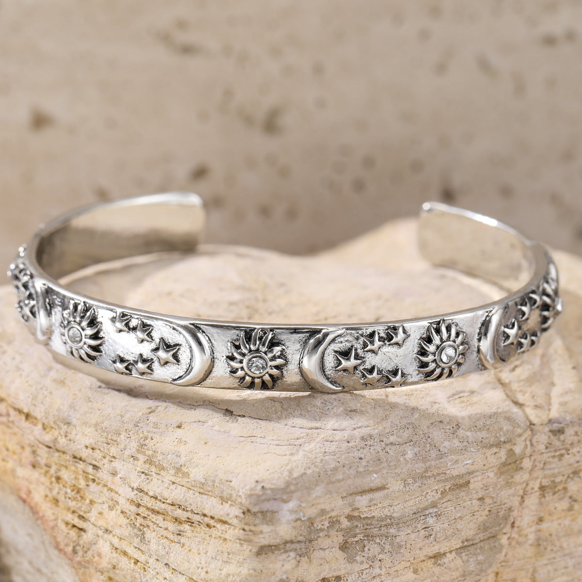 Bracciale acciaio retrò anellato