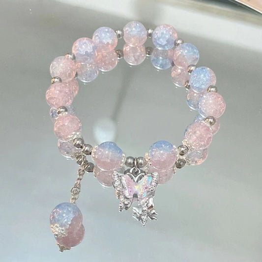 Bracciale perline farfalla da donna