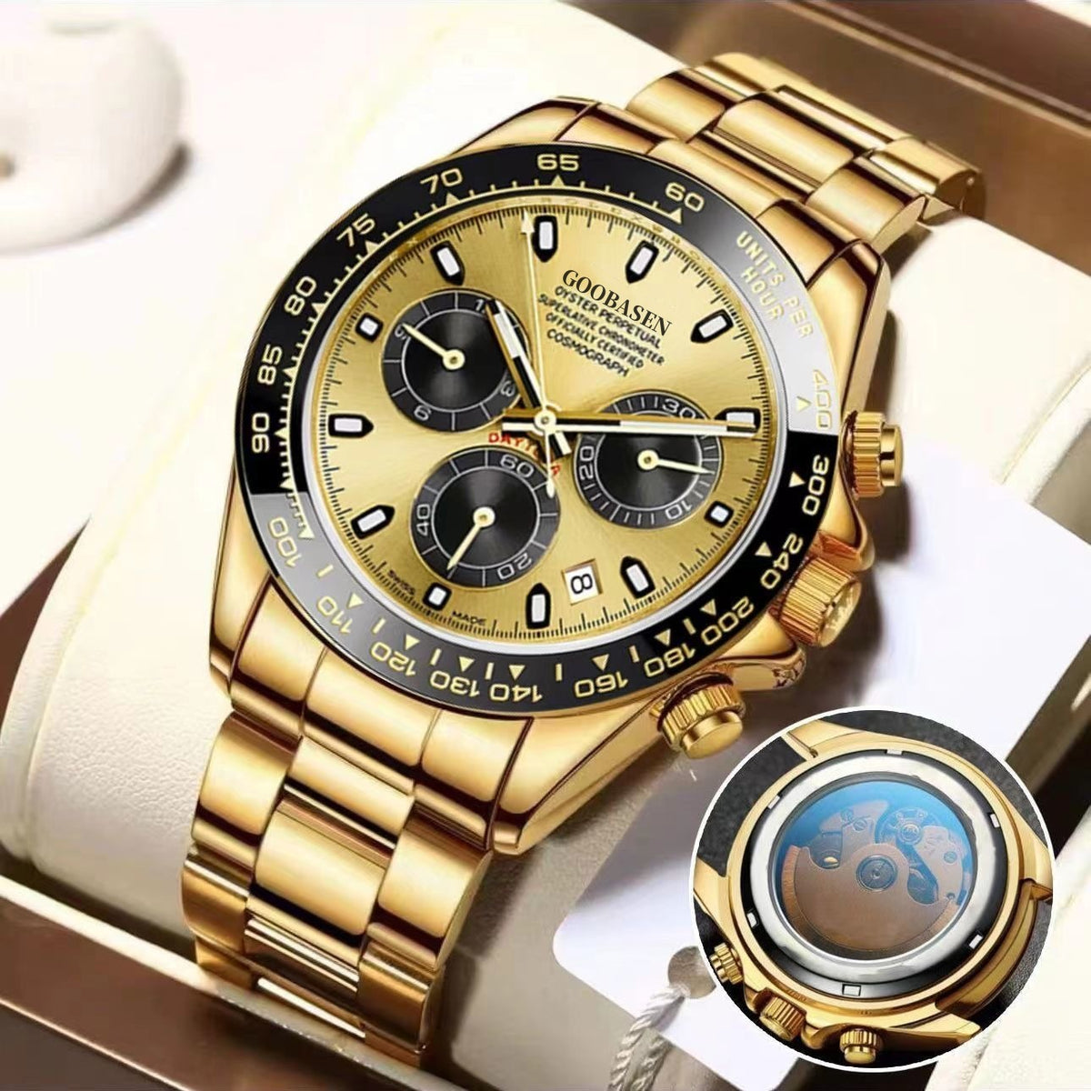 Orologio uomo stile meccanico calendario