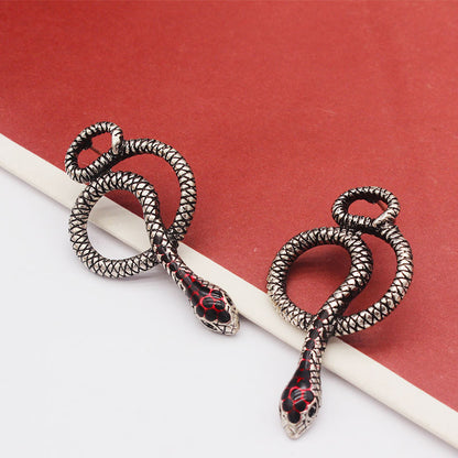 Orecchini serpente rosso