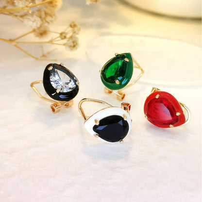 Clip orecchio goccia con zirconi
