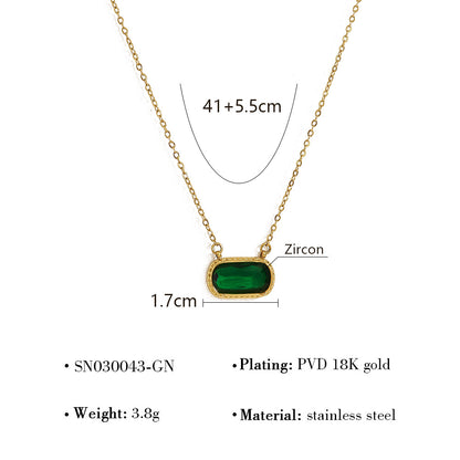 Collana ovale ciondolo quadrato