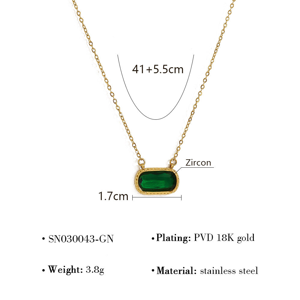 Collana ovale ciondolo quadrato