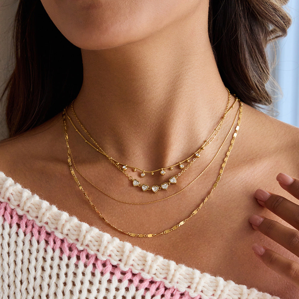 Collana con zirconi cuore