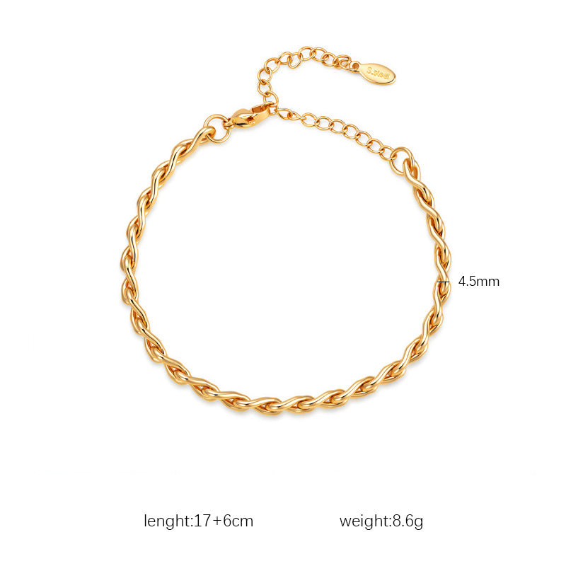 Set bracciale e collana treccia