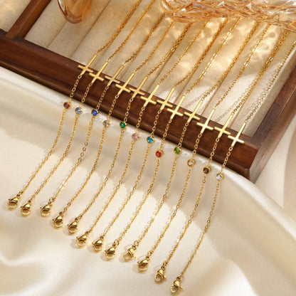 Bracciale croce pietre nascita