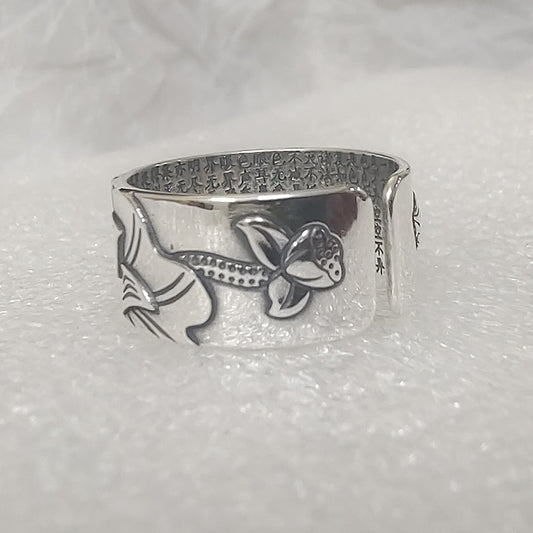 Anello argento loto tailandese