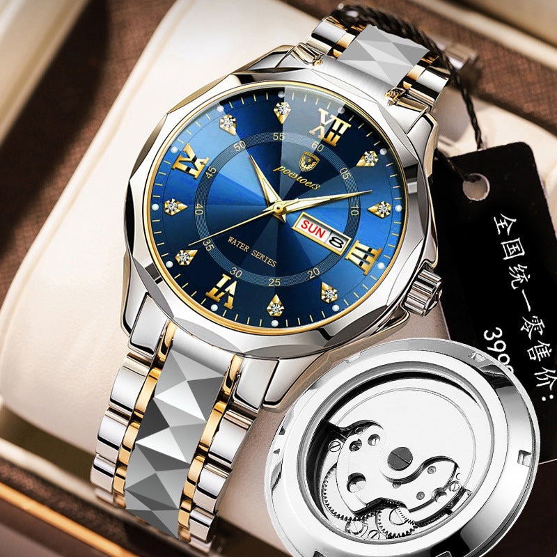 Orologio meccanico scheletrato da uomo fondo trasparente