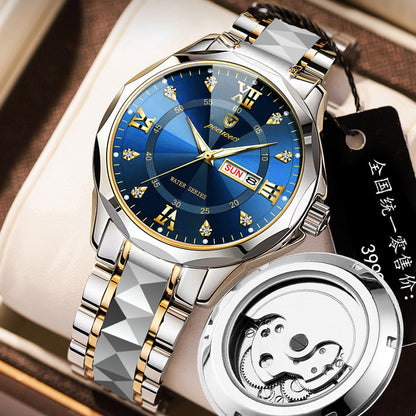 Orologio meccanico scheletrato da uomo fondo trasparente