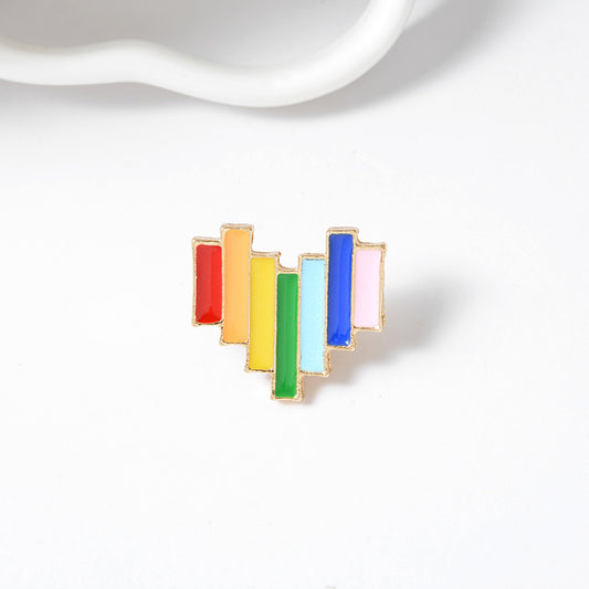Spilla cuore arcobaleno cartoon
