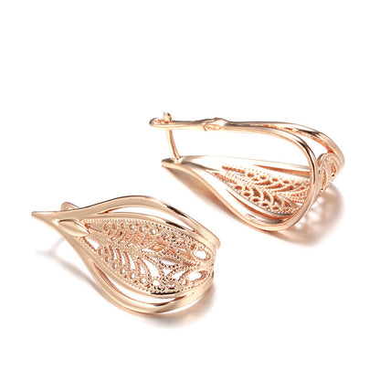 Orecchini oro rosa geometrici