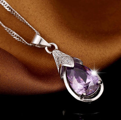 Collana Goccia Opale Bianco
