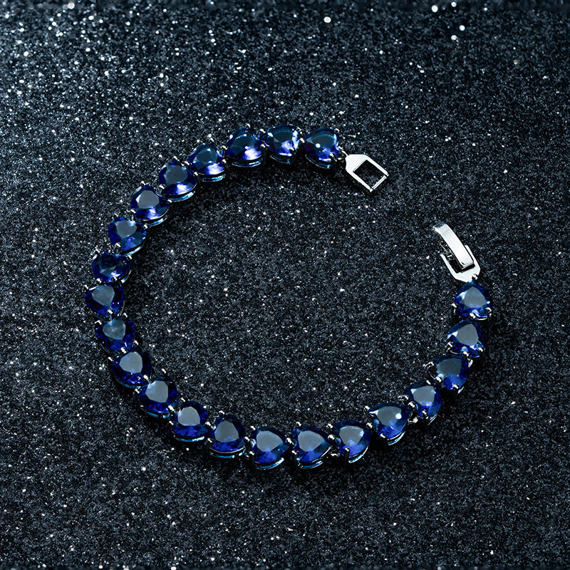 Bracciale Zirconi Cuore Blu