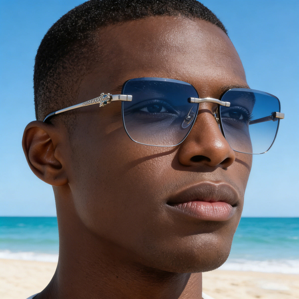 Occhiali da sole quadrati rimless