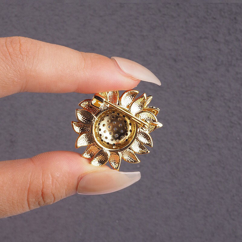 Spilla girasole ape zircone