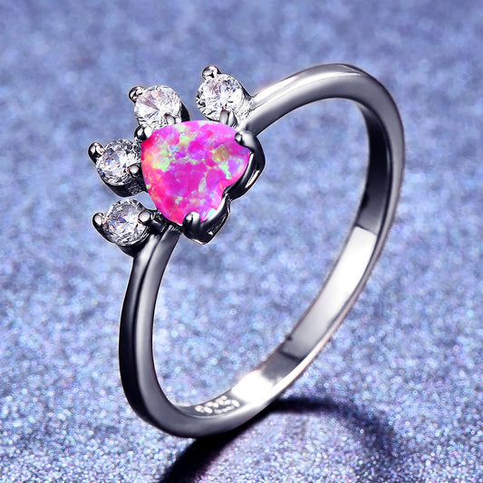 Anello cuore in opale
