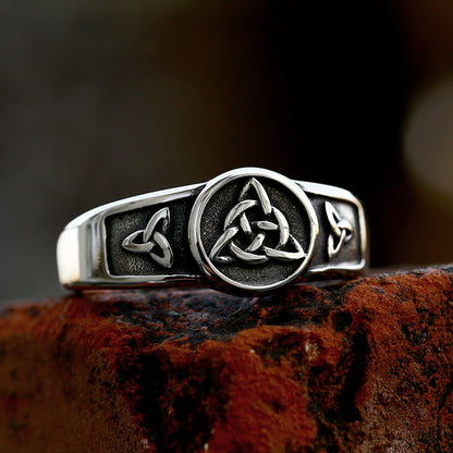 Anello titanio retrò ornamentale da uomo