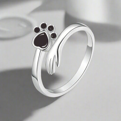Anello zampe di gatto con zircone