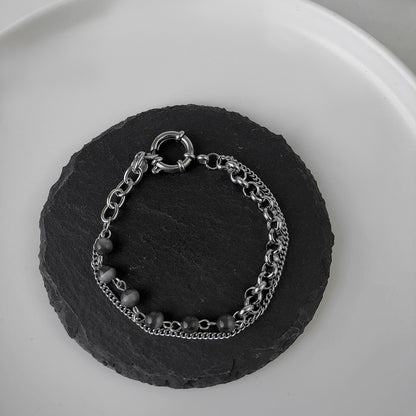 Bracciale opale grigio stratificato
