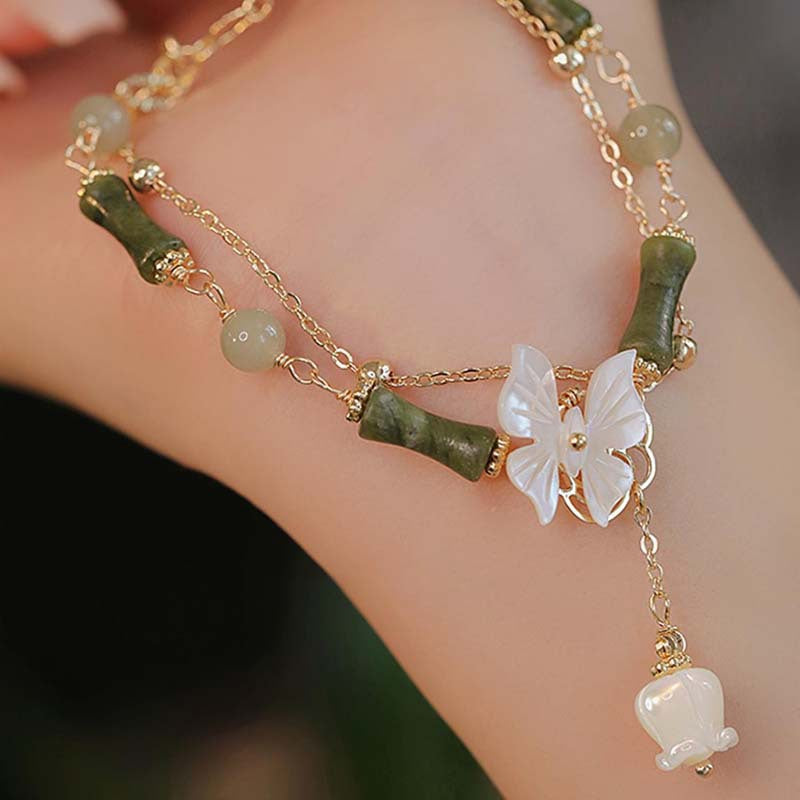 Bracciale bambù farfalla