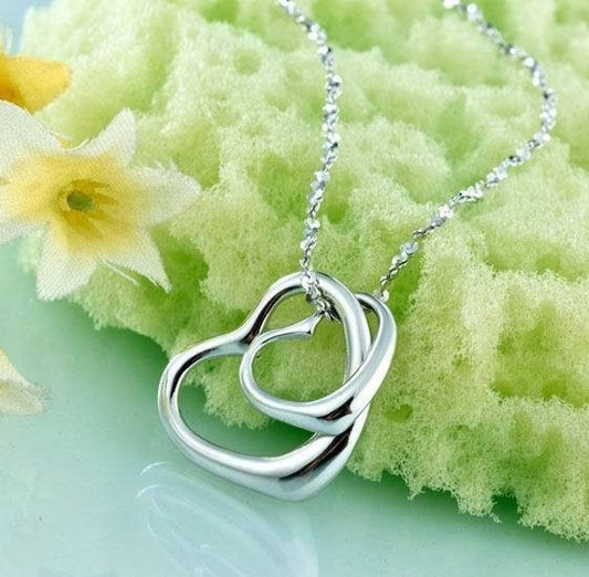 Collana Doppio Cuore Platino