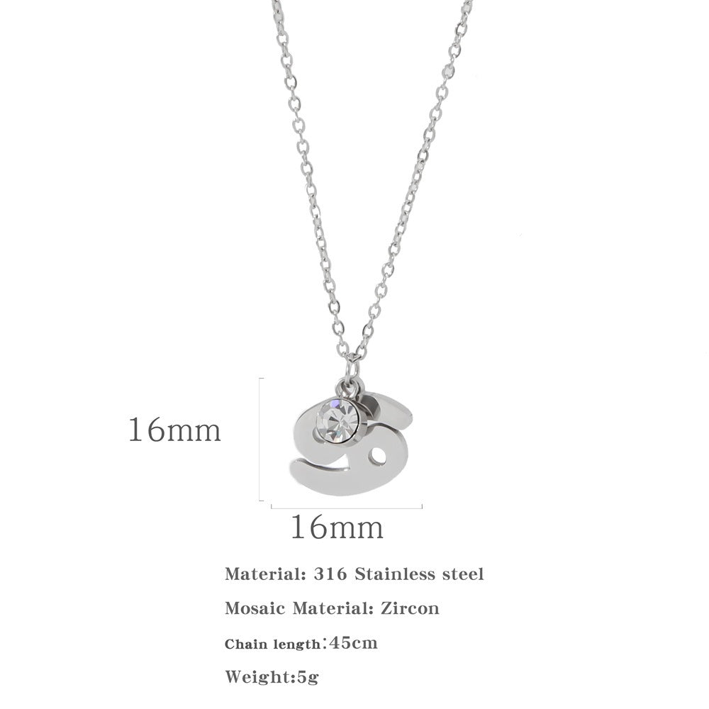 Collana zircone in acciaio inox