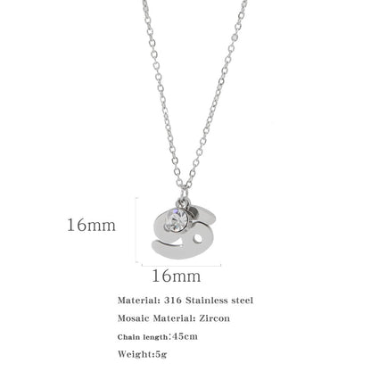 Collana zircone in acciaio inox