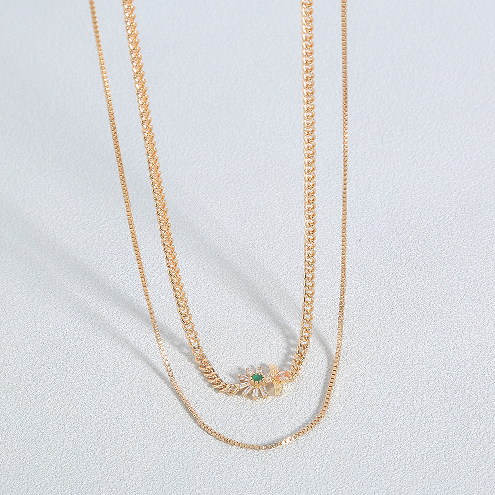 Collana farfalla fiore multistrato