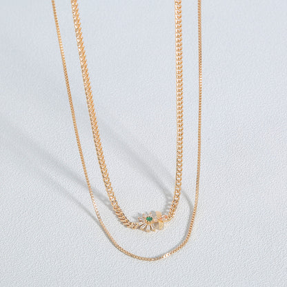 Collana farfalla fiore multistrato