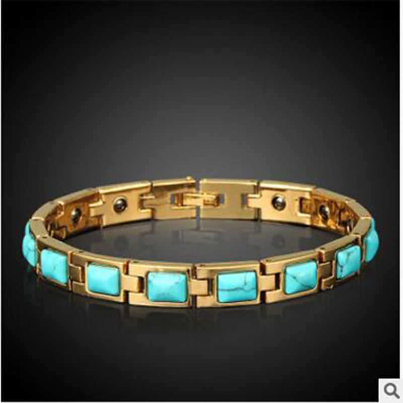 Braccialetto magnetico oro opale e turchese