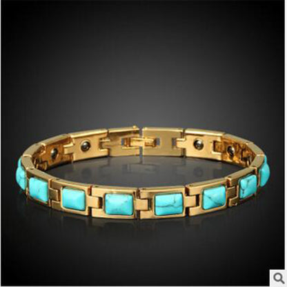 Braccialetto magnetico oro opale e turchese