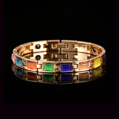 Braccialetto magnetico oro opale e turchese