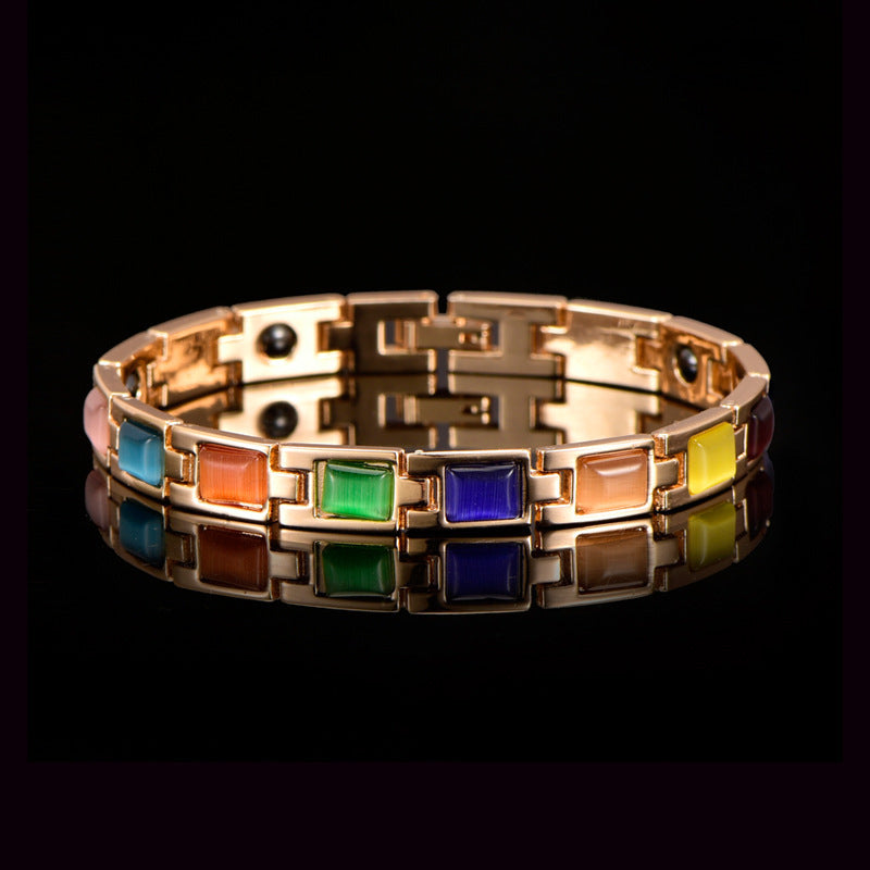 Braccialetto magnetico oro opale e turchese