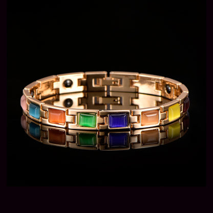 Braccialetto magnetico oro opale e turchese