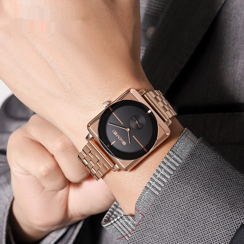 Orologio quadrato acciaio secondi