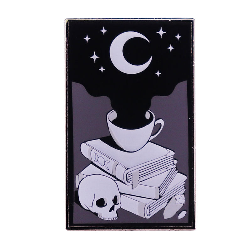 Spilla Halloween teschio luna