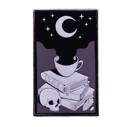 Spilla Halloween teschio luna