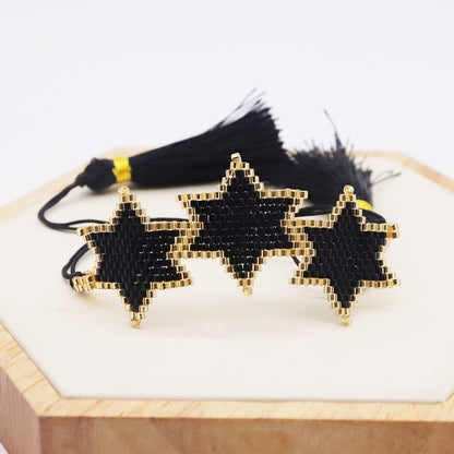 Bracciale bohemien esagonale nappa