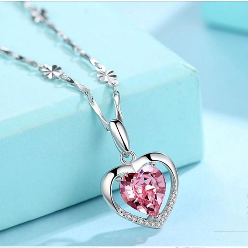 Collana cuore e cristalli