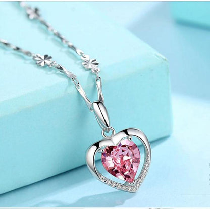 Collana cuore e cristalli