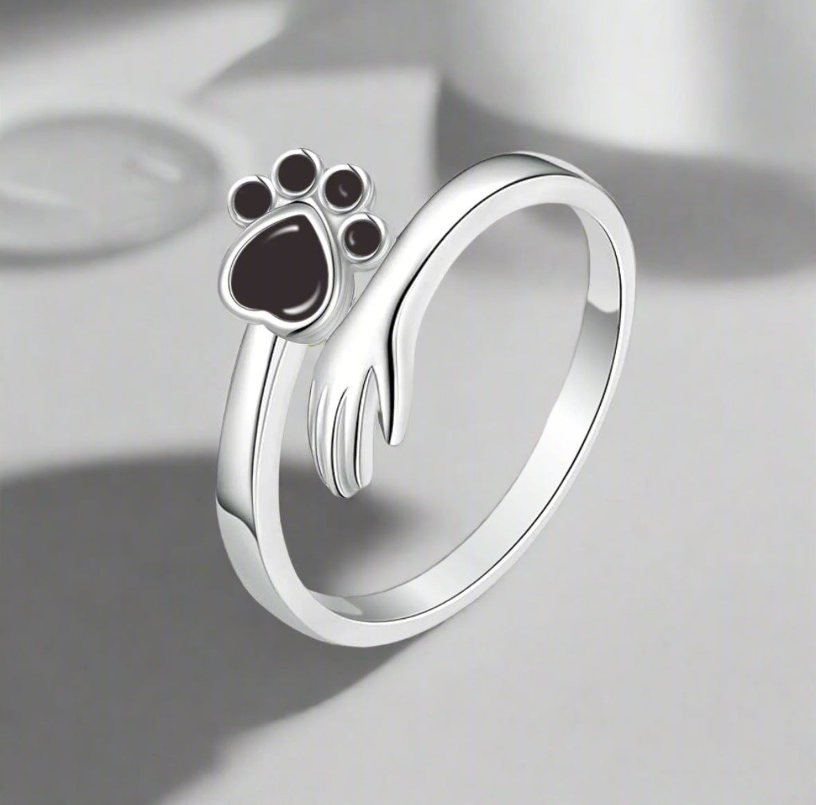 Anello zampe di gatto con zircone