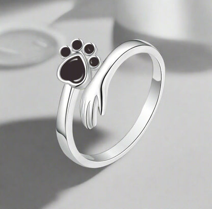 Anello zampe di gatto con zircone