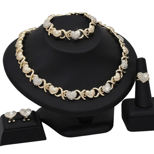 Set gioielli a forma di cuore