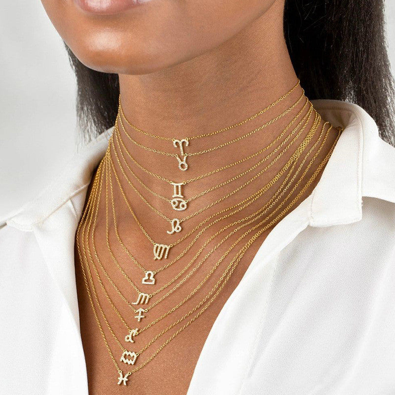 Collana zodiacale con zirconi